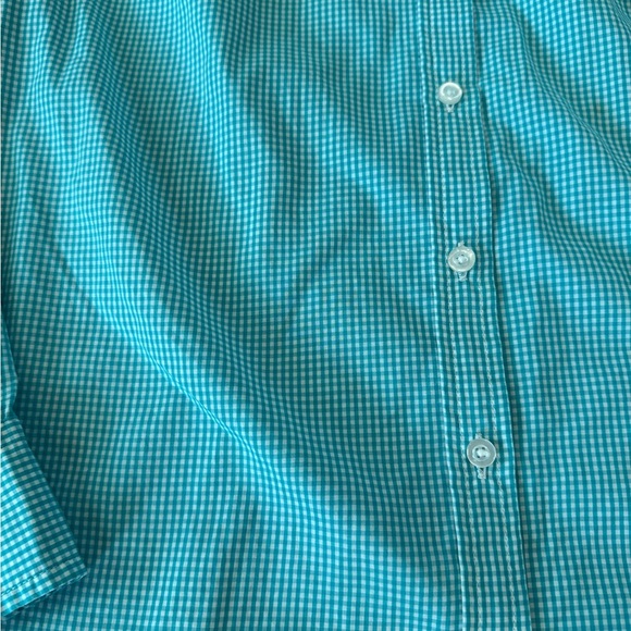 Talbots Woman’s Medium Petite Micro Gingham Button Down Shirt PM Office - Picture 2 of 8